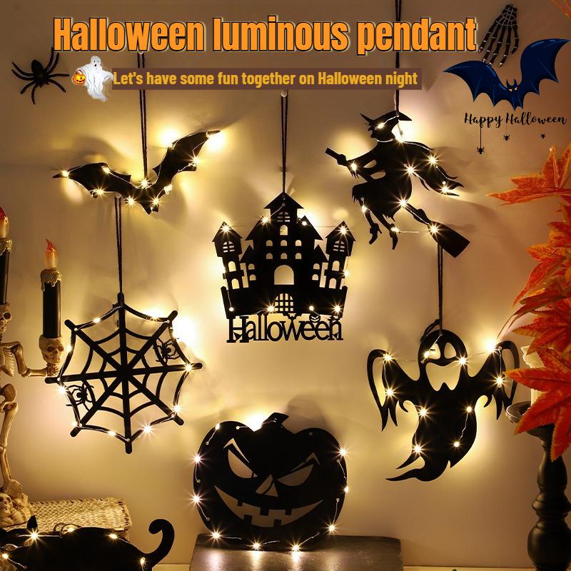 Halloween Pumpkin Lantern Decoration Luminous Hanging Ornaments Bar Background Wall Scene Arrangement Costume Props Atmosphere Hanging Items