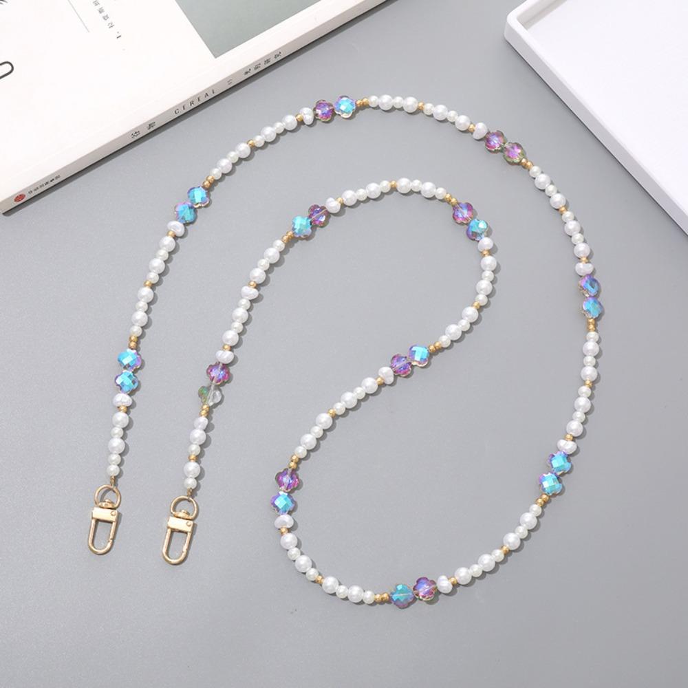 Bag Chain Crossbody Phone Strap Flower Beads Phone Neck Straps Mobile Phone Lanyard  Lanyard Patch