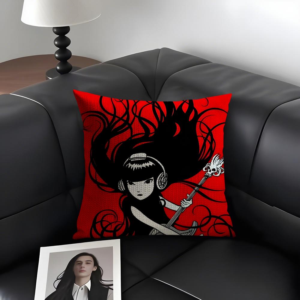 

EEmily The SStrange Cushion Cover Natural Linen Organic Fabric DoubleSided Printing Sofa Home Decor Gift Pillow Case 30x30cm
