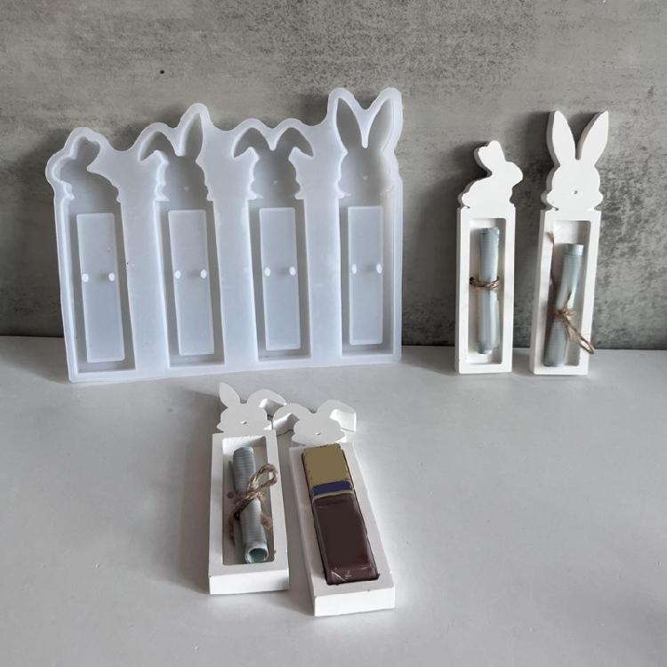 Rabbit Cash Holder Silicone Mold Easters Bunnies Resin Casting Mold Easters Gift Box Resin Mold Holiday Party Decors
