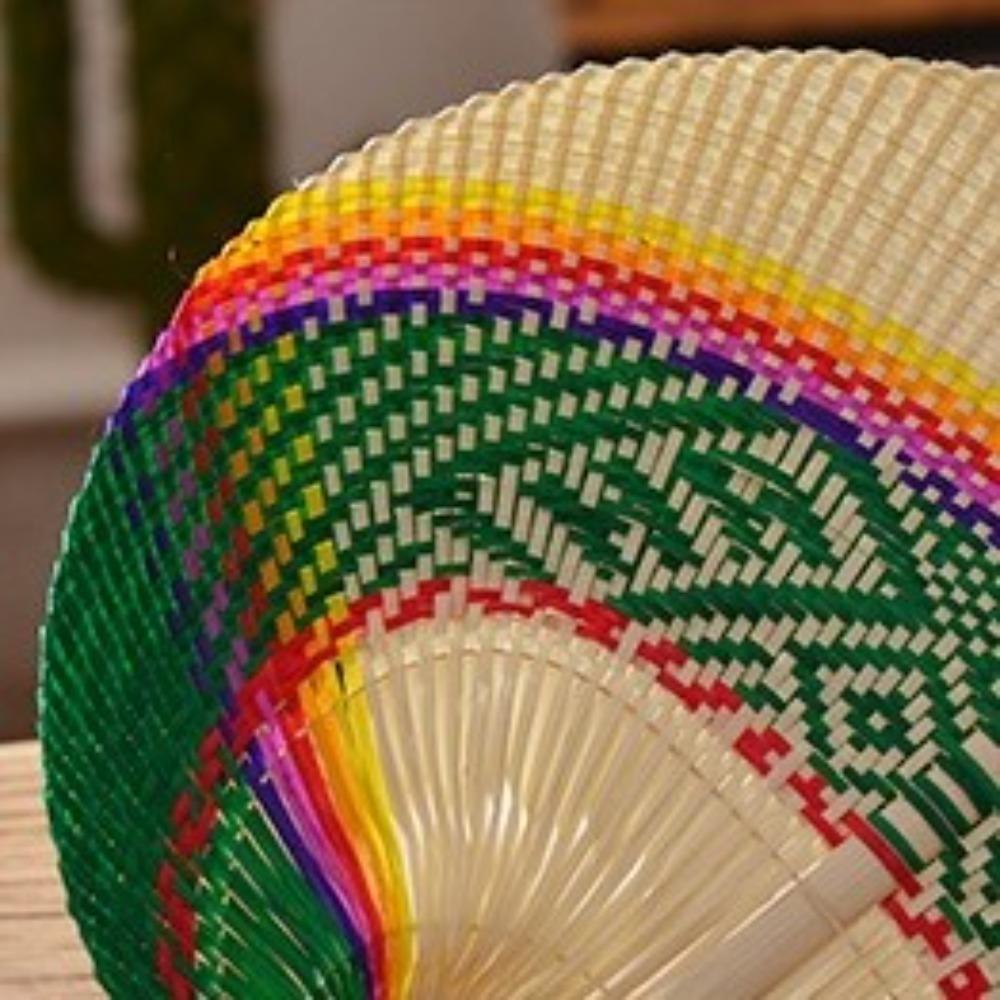 Bamboo Hand-woven Fan Chinese Style Heart Shaped Fan Home Decoration Palm Leaf Fan Summer