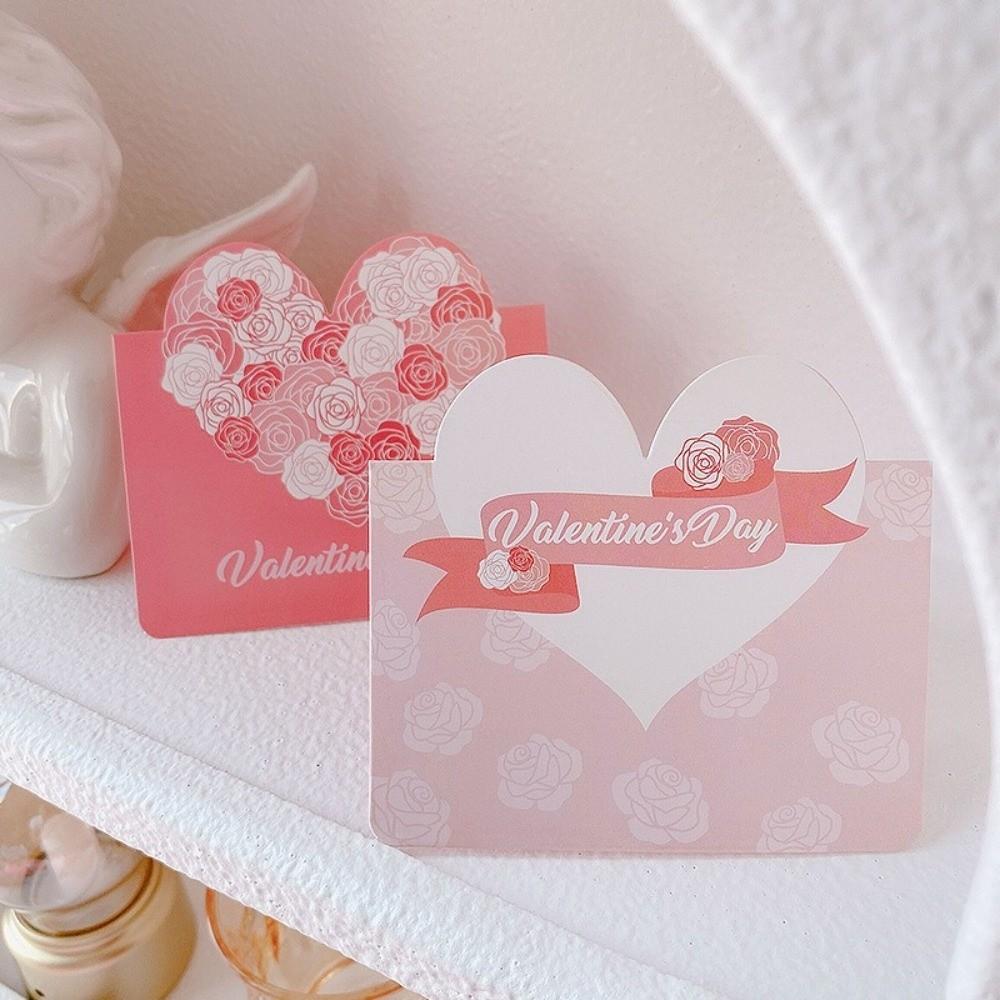 10Pcs High Quality Heart-shaped Greeting Cards Blank Handwritten Gift Card Foldable Message Cards Wedding Couples