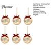Lightweight Seasonal Decorations Christmas Ball Ornaments, Gold Xmas Tree Decoration with Velvet Bow, Luxury Bulbs Shatterproof Plastic Hanging