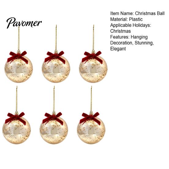 Lightweight Seasonal Decorations Christmas Ball Ornaments, Gold Xmas Tree Decoration with Velvet Bow, Luxury Bulbs Shatterproof Plastic Hanging