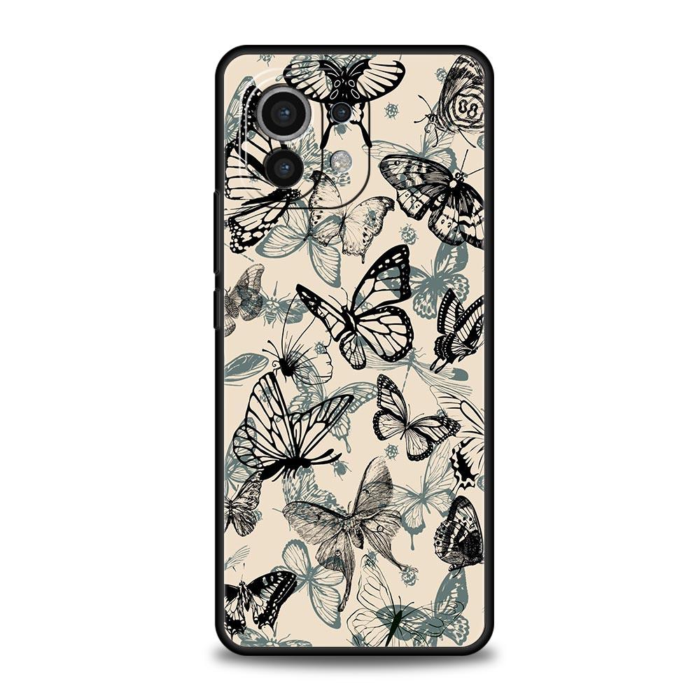 Fashionable Butterfly Flower Phone Case Cover for Xiaomi Mi 17 Pro Max 15 14 13 12 11 Ultra 15T 14T 13T 12T Pro Lite Soft TPU