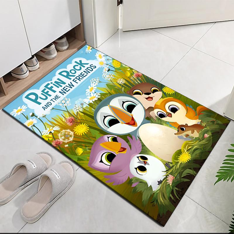 Puffin Rock Printed Carpetrugfor Office Chair Living Room Bedroom Kitchen Room Decor Gifts