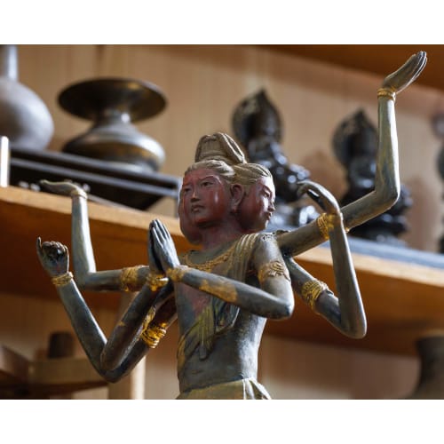 National Treasure Ashura Statue, 41cm, Lacquer Finish, Wax Cast/Bronze, Modeled by Nitten Sculptor Kita Toshikatsu, Buddhist Statue, Takaoka Bronzewar