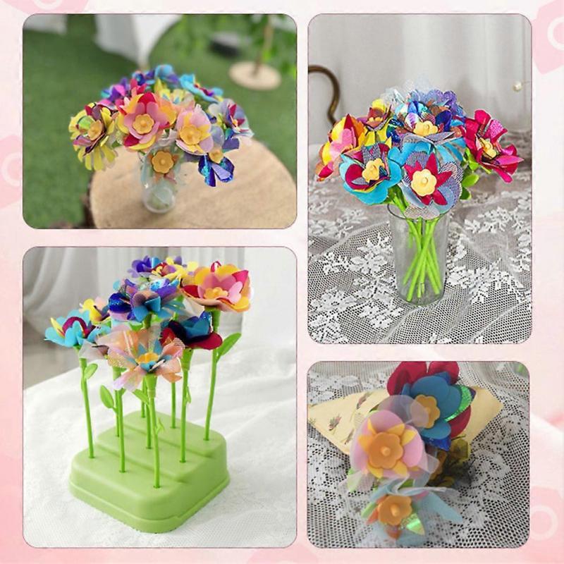 Fabric Flower Bouquets Craft Kits Kids Toys Hand-made Flower Bouquet Toy Kit for Classroom Learning