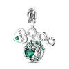 Dragonfly Charm 925 Silver Original Bee Safety Chain Sparkle Zircon Clip Charms Fit Bracelet DIY Jewelry For Women Wedding Gift