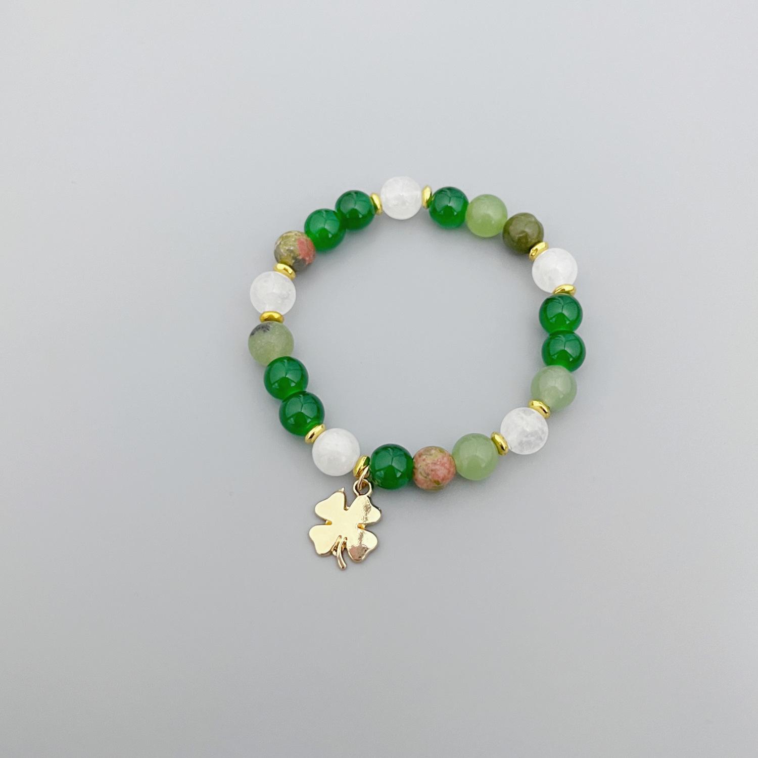 

JYL TS Bracelet Four-leaf Clover Lucky Unisex Design Feng Shui Fortune & Friendship T954 темный лаванды