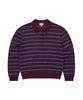 COVERNAT WOMAN Striped Collar Knit Burgundy