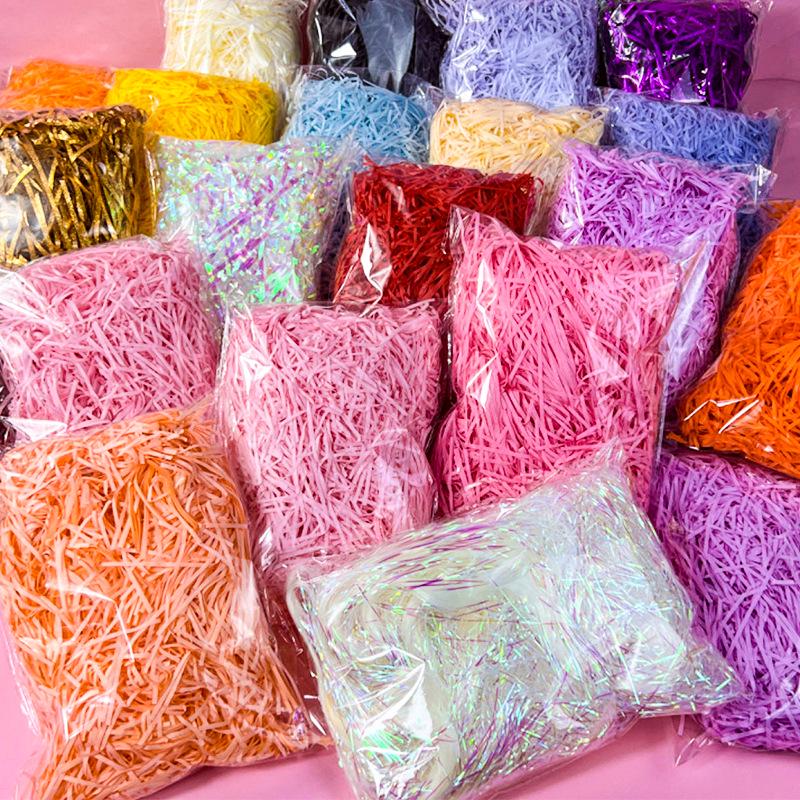 Raffia Papier Schnitzel Geschenkbox Füllmaterial - Glitzer Dekorative Konfetti für Partygeschenke
