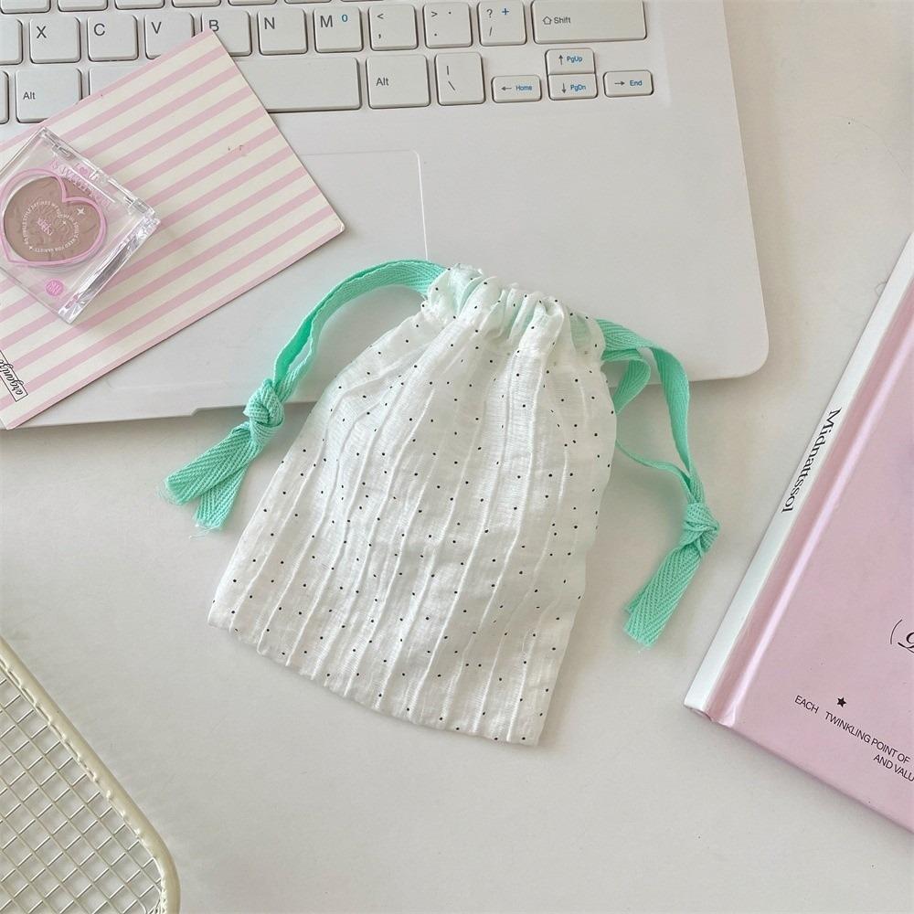 

Портативный мешочек на шнурке, многоразовый пыльник для украшений, простая сумочка, косметичка зелёный