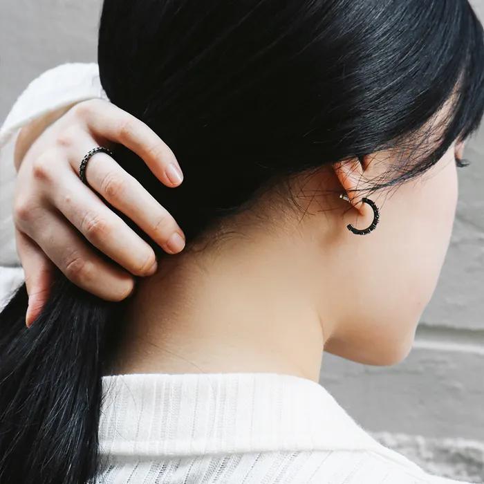 DARK SERIES Tennis Earrings Black