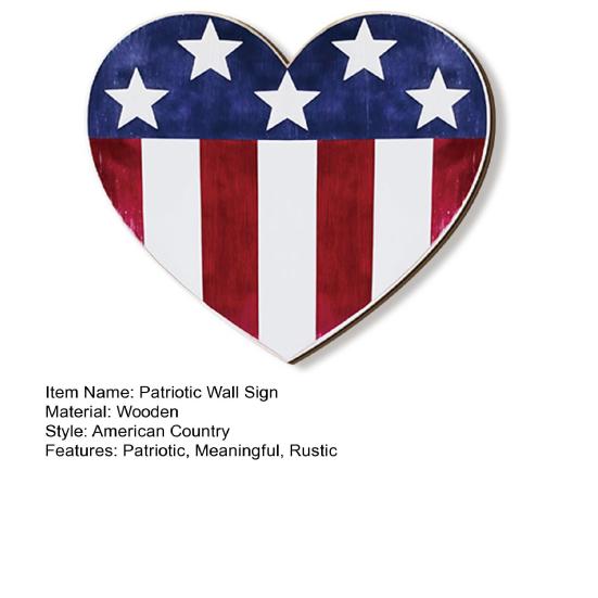 Patriotic American Flag Star Wall Sign 4th of July Independence Day Wooden Wall Door Hanger for Home Office Living Room