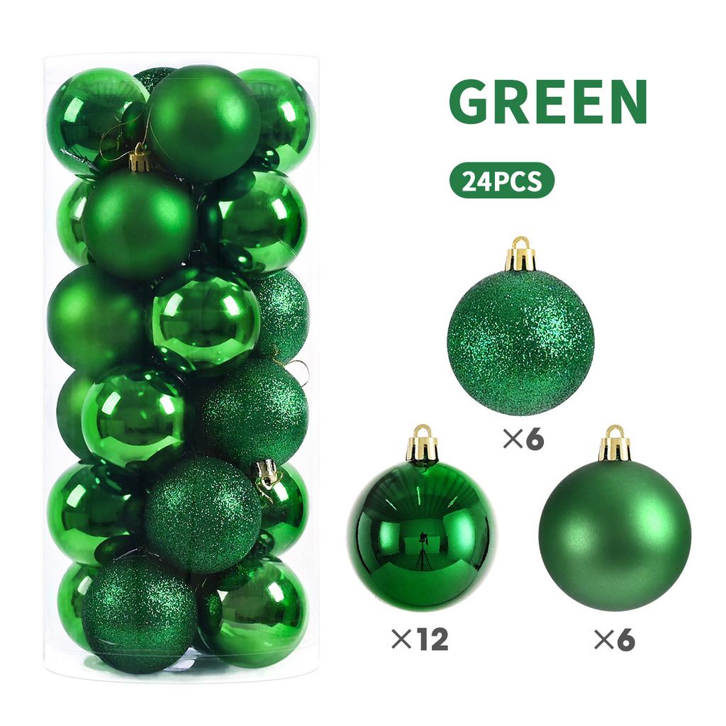 24Pcs 6cm Christmas Balls Ornaments for Xmas Christmas Tree - Christmas Tree Decorations Hanging Ball for Holiday Party