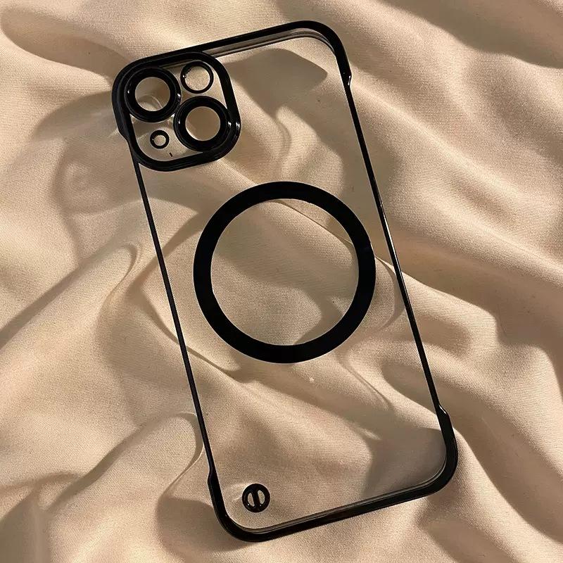 Applicable To IPhone 16 Frameless Phone Case Magnetic Suction Apple 15 ProMax Half Pack Ultra Thin 14 Drop Protection Case