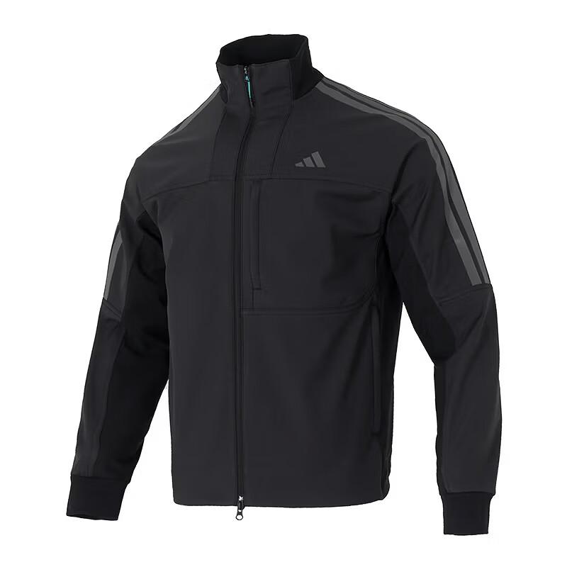 adidas Men s Woven Windbreaker Stand Collar Jacket Black KR0932 L