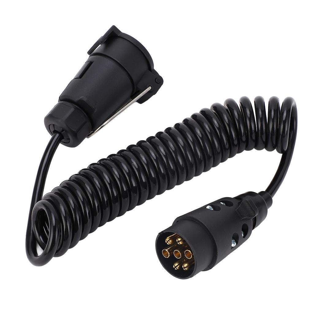 12V 24V Trailer Plug Cord 7 Core TPU Spring Towing Coiled Wire Stable Signal Transmission for RV Car Ship