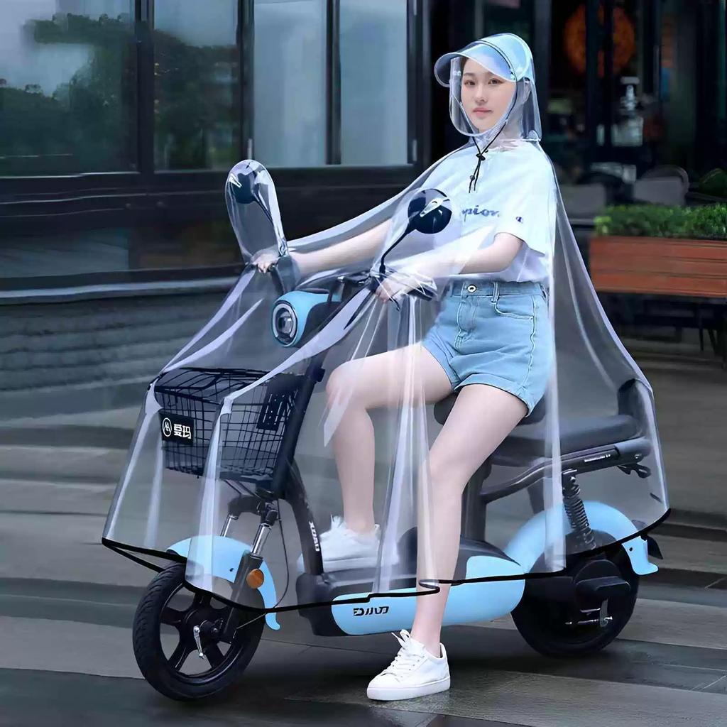 Per Guidare e Assistenza alla Guida Usare Impermeabili Speciali, Poncho Pioggia Pieghevoli per Bici Elettrica, Ingranditi e Ispessiti, Unisex, Trasparenti su Tutta la Lunghezza
