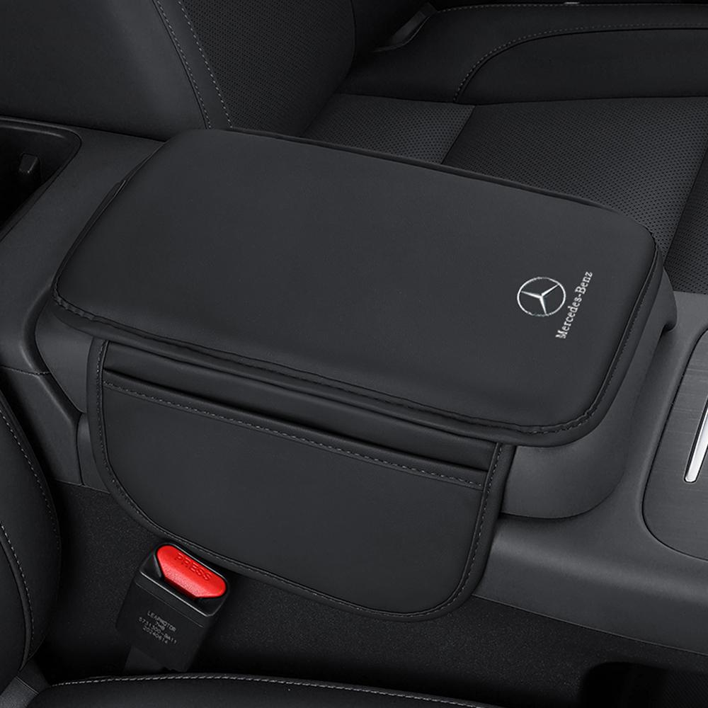 WSGWP1 Hot 2026 New For Benz Leather Car Armrest Pad Auto Central Console Seat Box Mat Cushion Pillow Cover for Mercedes Benz AMG A C E