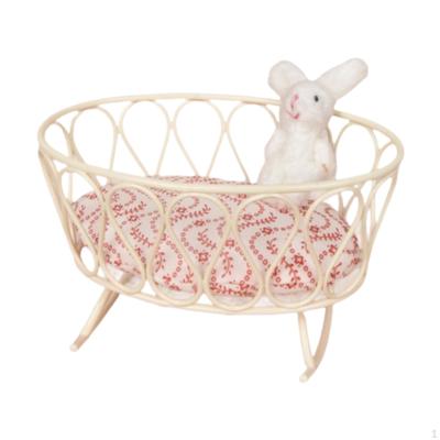 1/12 Dollhouse Baby Doll Bed, Crib DIY Scene Craft, Pretend Play Toy Accessories