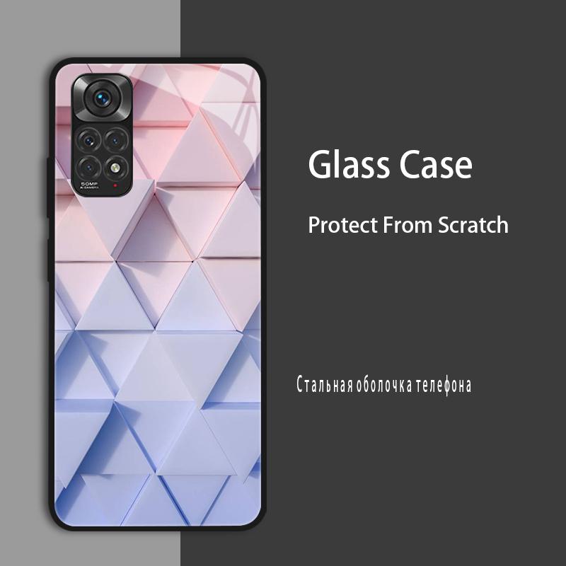 For Redmi Note 11 Case Cover Tempered Glass Case Hard Coque Bumper For Xiaomi Redmi Note11 Note 11 Pro 5G 4G 11s Protect Case