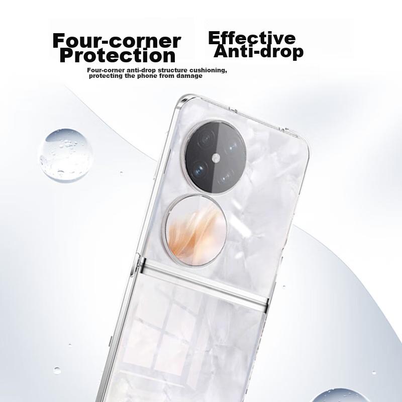 Foldable Phone Case for Huawei Pocket 2, with Skin-Friendly Lens Protection, Transparent Soft Back, Full Coverage Shockproof Edge, Simple Design