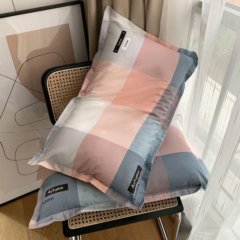 2 Stück Reine Baumwolle Kissenbezug Studentenwohnheim Nicht-Pilling Nicht-Ausbleichend Weiche Cartoon Kissenbezüge