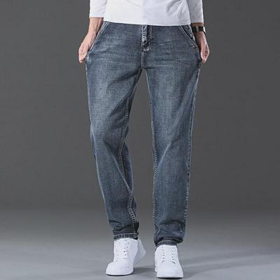 Męskie dżinsy stretch w stylu retro, prane - krój Young Fit, casualowe proste spodnie na wiosnę