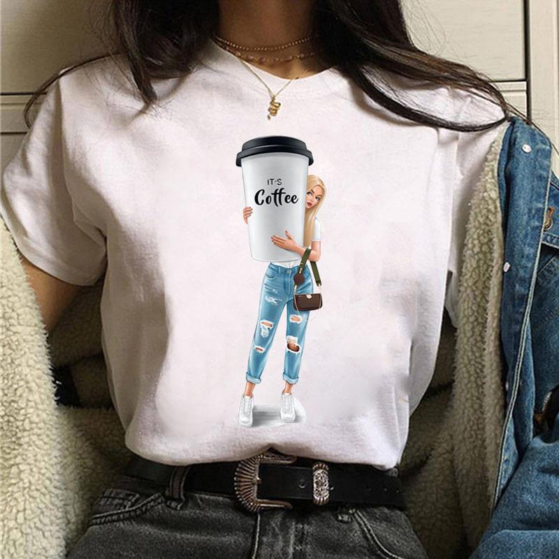Sommer Urbanes Mädchen Übergröße Rundhals Bedruckt Cartoon Locker Baumwolle Kurzarm Oberteil T-Shirts Damen
