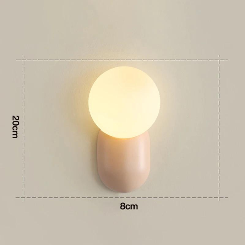 Macaron LED Wall Lamp Bedroom Living Children's Room Bathroom Bedside Mirror Decoration Lighting Fixtures Wall Sconce Lights