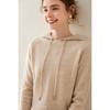 Women's Pure Cashmere Solid Color Hoodie, Warm and Thick, Loose Fit for Autumn and Winter