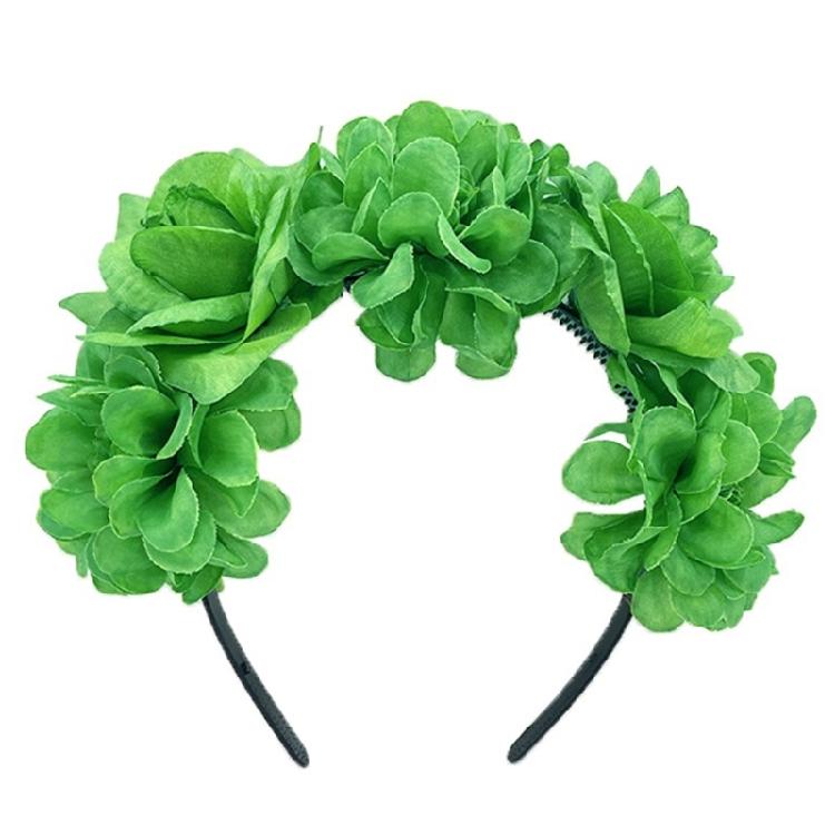 StPatricks Day Headband Fabric Flower Hair Hoop Music Festival Women Headwear