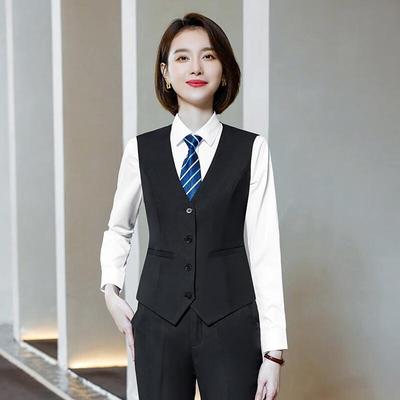 Trolman Women's Black Vest & Trousers Suit