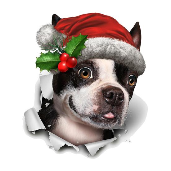 

Наклейка на крышку унитаза, сильная липкость, ПВХ, водонепроницаемая, съемная, забавная рождественская наклейка с собакой, украшение для вечеринки Christmas