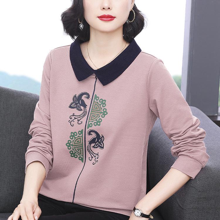 

Новая весенняя женская толстовка с длинными рукавами, высококачественный принт, свободный и утягивающий повседневный топ для мам 4XL