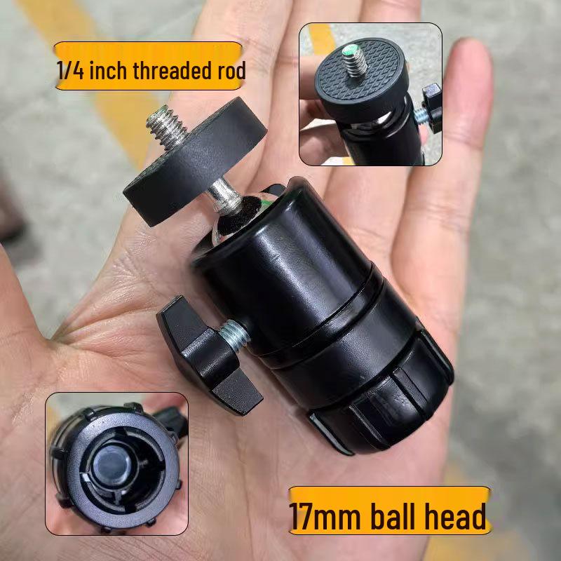 17mm Ball Head to 1/4" Interface Universal Swivel Pan/Tilt Tripod Adapter.