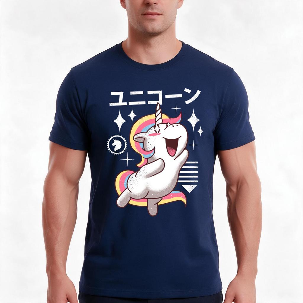 Kawaii Unicorn Tshirt Summer Casual Cotton Tee Oversized Streetwear Tops Vintage Graphic Print Loose Fit Short Sleeve