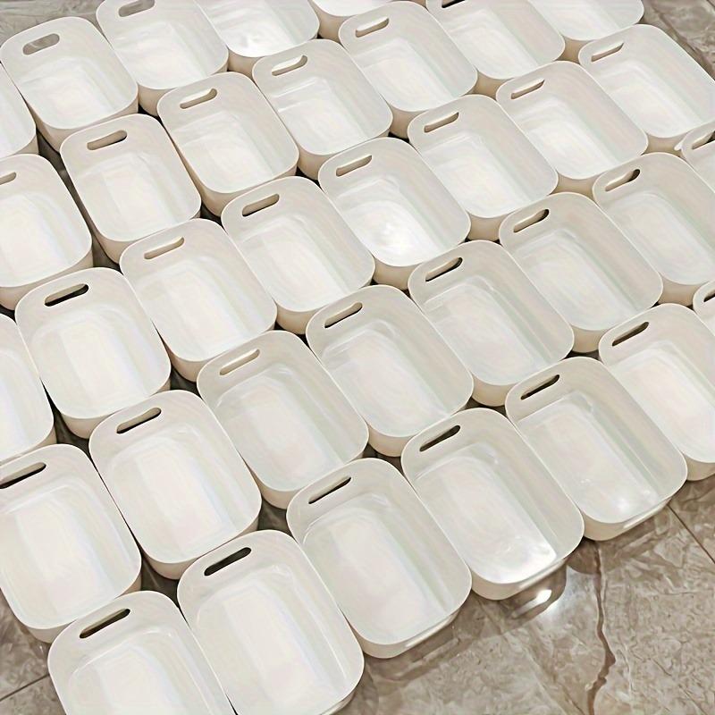 Ensemble de 1 boîte de rangement en plastique blanc - Conteneur carré de haute qualité, étanche et durable, design rectangulaire simple