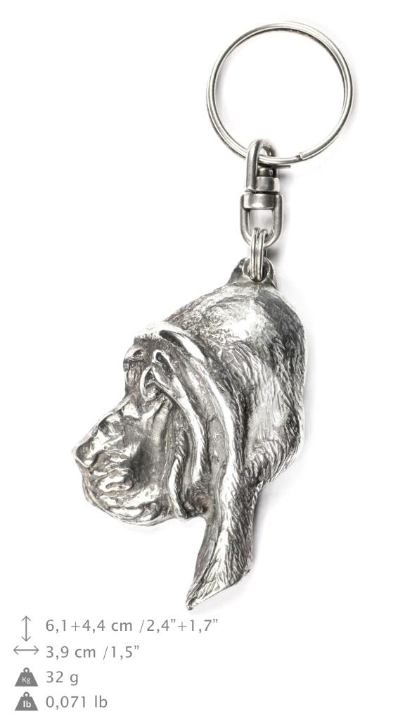 Bloodhound, St. Hubert Hound, Sleuth-hound - Silver-plated dog pendant, handbag decoration, backpack pendant by Art-Dog brand