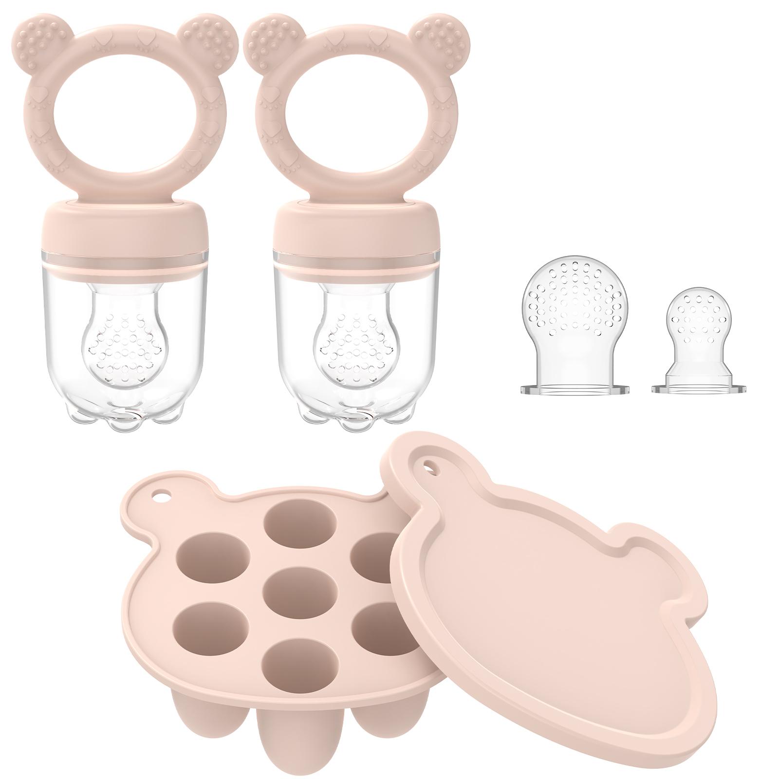 

Baby Food Feeder and Ice Tray Set BPA Free Silicone Breastmilk Popsicle Freezer Molds Safe Reusable Baby Food Storage Containers