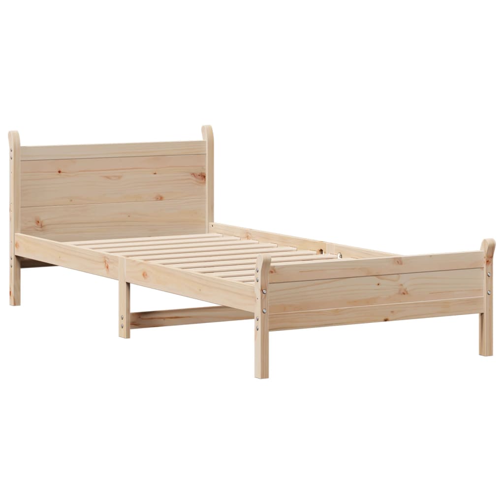 Solid Wood Bed Without Mattress 75 X 190 Cm Pine Wood