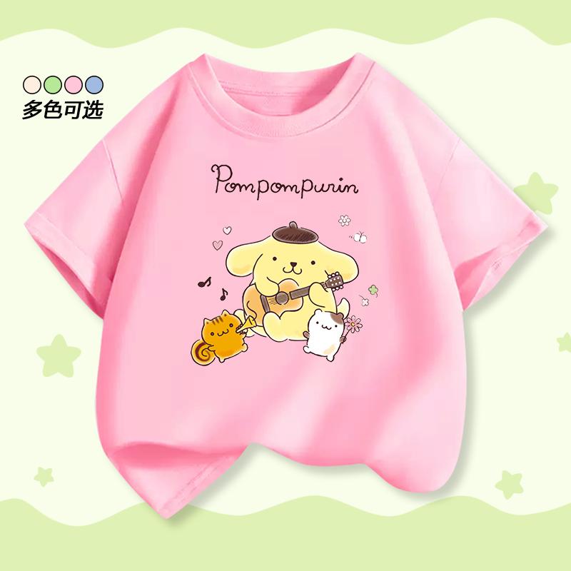 Pudding Dog Children's Clothing - Boys and Girls' Short-Sleeved T-Shirts for 2026 Summer - New Style Children's Printed Top