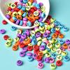 4 * 7Mm Acrylic Luminous Russian Letter Beads Bracelet Necklace Beaded Loose Beads Diy Jewelry Accessories