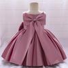 European and American Girls' Evening Princess Dresses - Satin Bow Performance and Piano Runway Costumes
