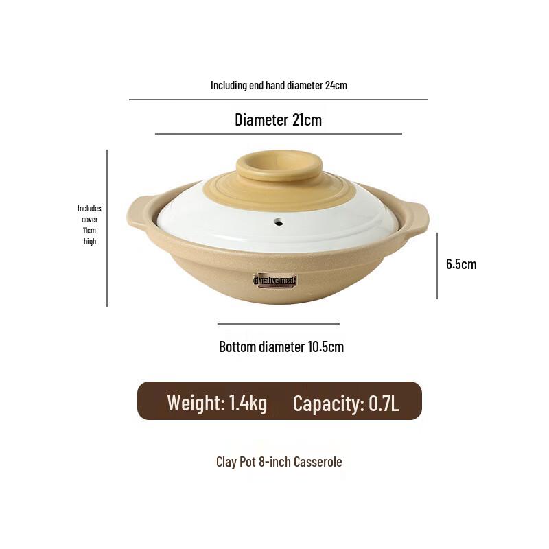 JingQingFu Ceramic Casserole Stew Pot