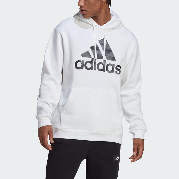 New Adidas Essentials Camo Print Hoodie Sweatshirt Men's White HL6932