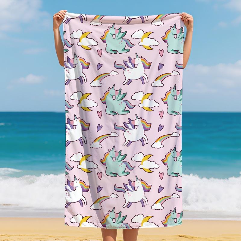 Orange Purple Tie Dye Swirl Beach Towel Lightweight Microfiber Quick Dry Summer Bath Towel