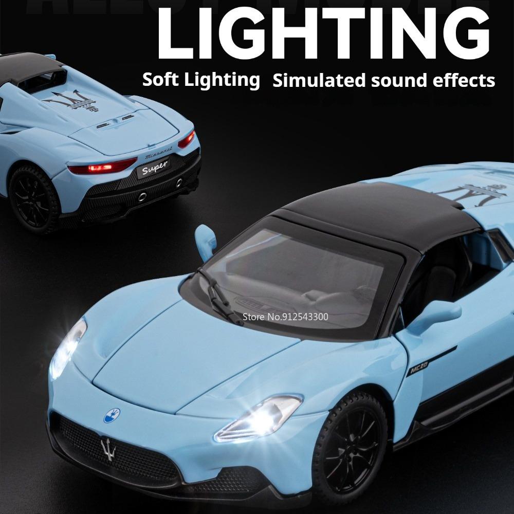 1:32 MC20 Pagani Zonda Car Model Toy Doors Opened Alloy Diecast Sound Light Convertible Sports Cars Models Collectible Ornaments